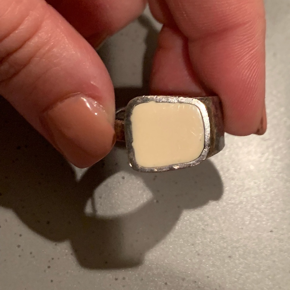 White stone ring